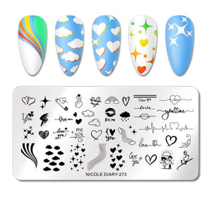 Rectangle Nail Stamping Plates Stamping Nail BORN PRETTY 273 