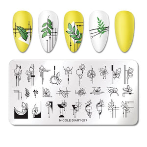 Rectangle Nail Stamping Plates Stamping Nail BORN PRETTY 