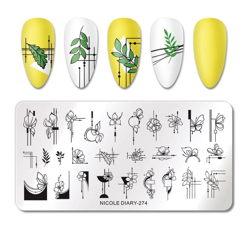 Rectangle Nail Stamping Plates Stamping Nail BORN PRETTY 