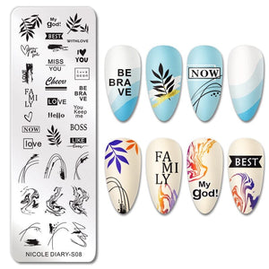 Rectangle Nail Stamping Plates Stamping Nail BORN PRETTY 