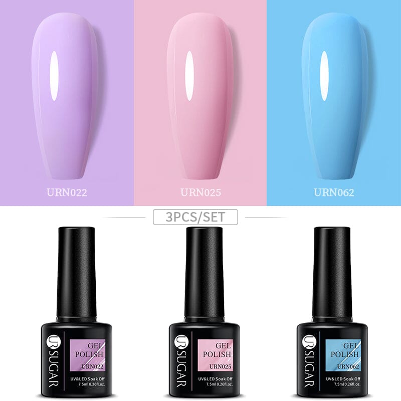 3pcs Color Gel Set 7.5ml Gel Nail Polish UR SUGAR 