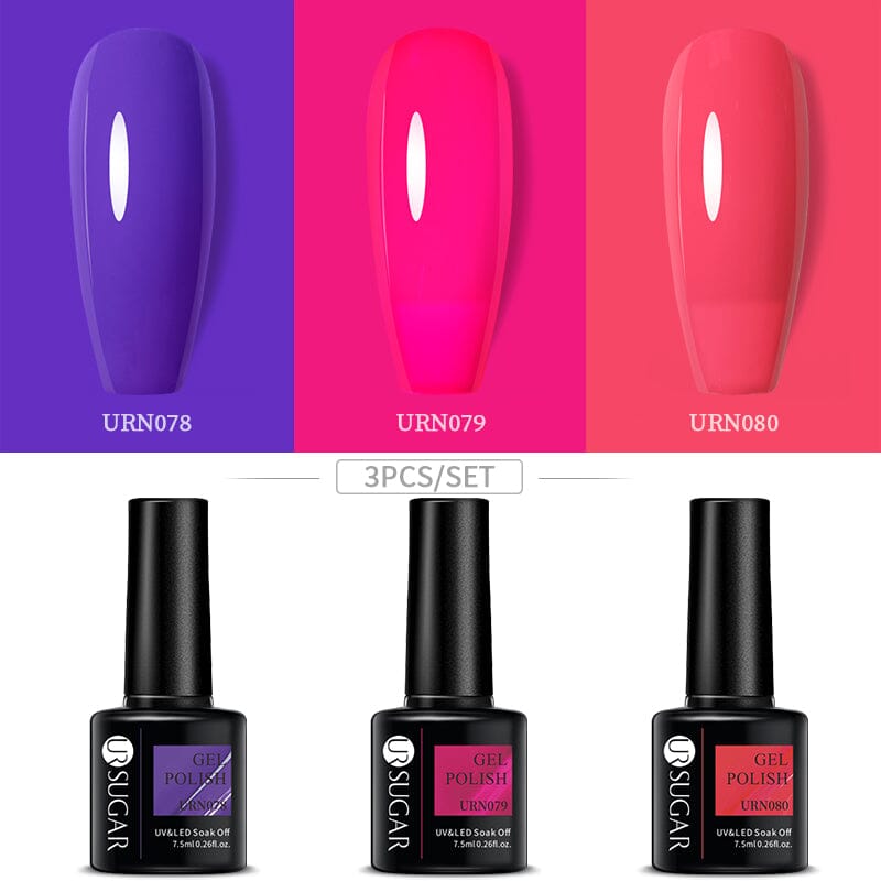 3pcs Color Gel Set 7.5ml Gel Nail Polish UR SUGAR 