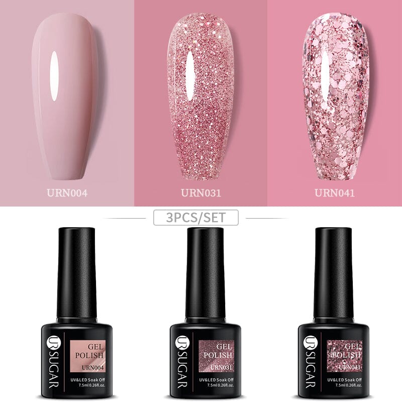 3pcs Color Gel Set 7.5ml Gel Nail Polish UR SUGAR 04 