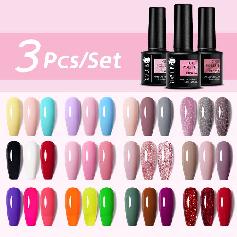 3pcs Color Gel Set 7.5ml Gel Nail Polish UR SUGAR 