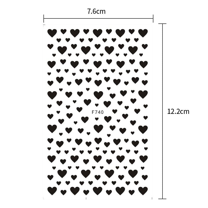 Black Love Heart Nail Sticker DIY Nails BORN PRETTY 
