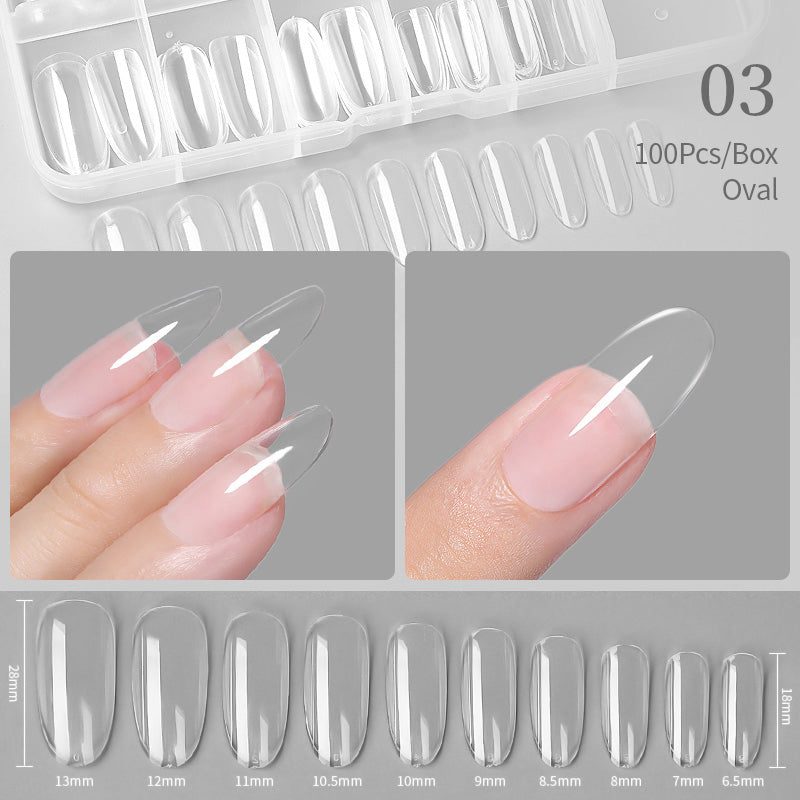 100pcs Oval Transparent False Nail Tips