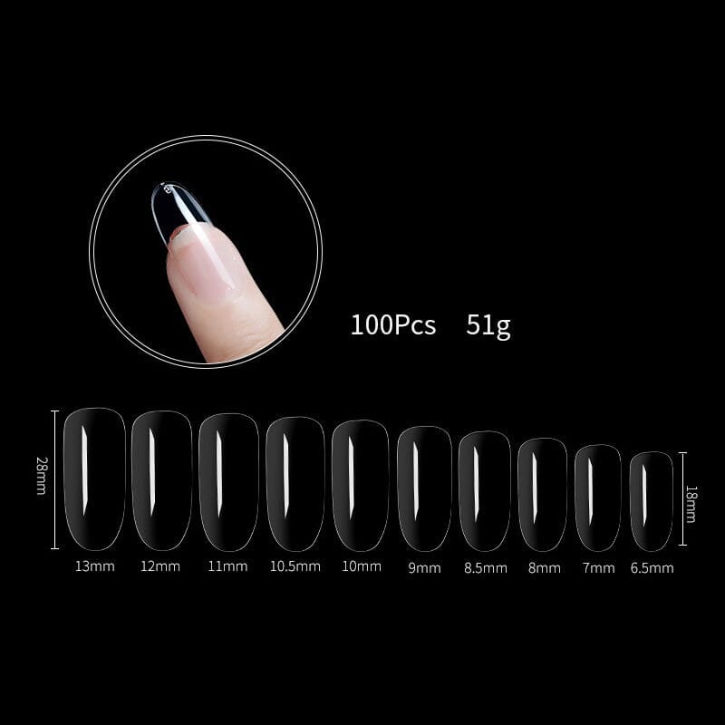 100pcs Square Transparent False Nail Tips Nail Tips No Brand 