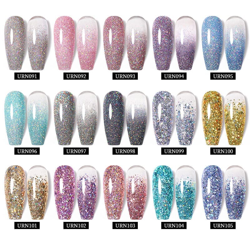 Sequins Glitter Gel Polish URN096 7.5ml Clearance UR SUGAR 
