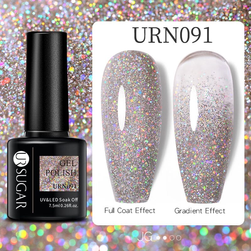 Sequins Glitter Gel Polish URN096 7.5ml Clearance UR SUGAR 