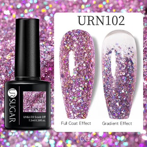 Sequins Glitter Gel Polish URN096 7.5ml Clearance UR SUGAR 