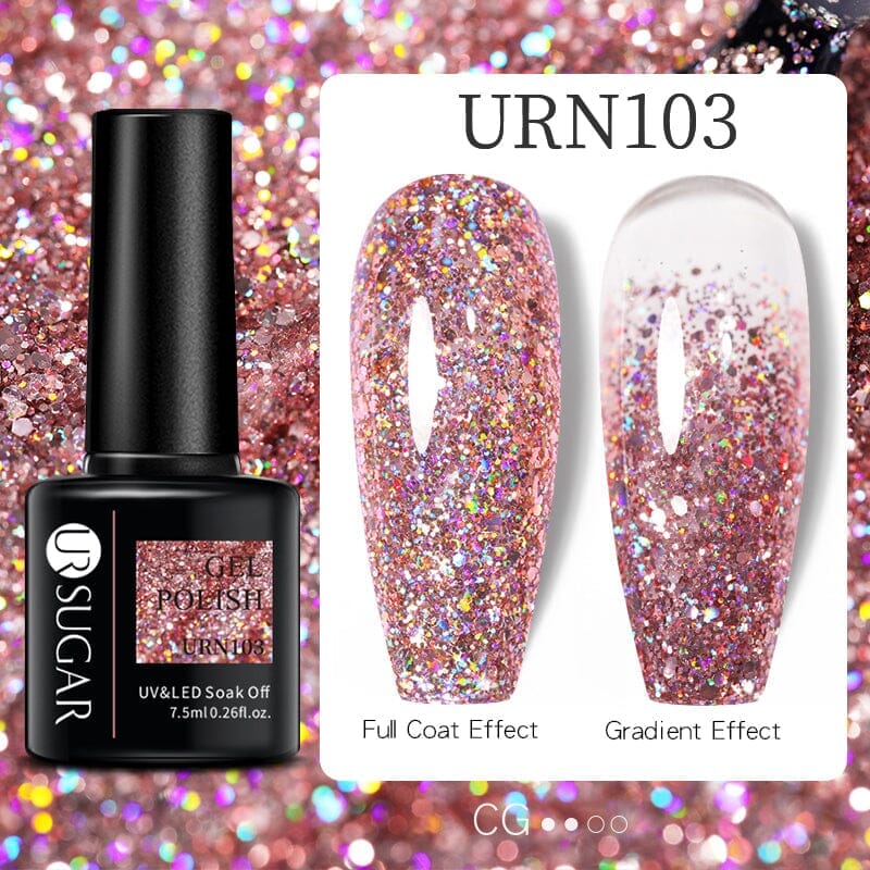 Sequins Glitter Gel Polish URN096 7.5ml Clearance UR SUGAR 
