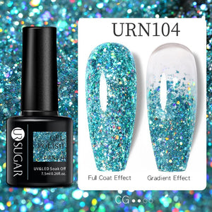 Sequins Glitter Gel Polish URN096 7.5ml Clearance UR SUGAR 