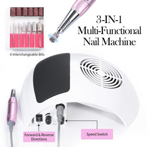 2 In 1 Nail Dust Collector & Nail Drill Machine EU Type Plug Tools & Accessories BORN PRETTY 