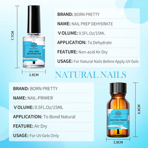 Nail Prep Dehydrator & Primer Kit 15ml Nail Care BORN PRETTY 