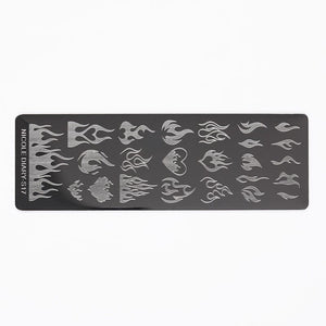 Fire Rectangle Nail Stamping Plate NICOLE DIARY-S17 Nail Stamping NICOLE DIARY 
