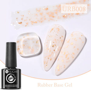 Gold Glitter Rubber Base Gel 7ml Clearance UR SUGAR URB008 