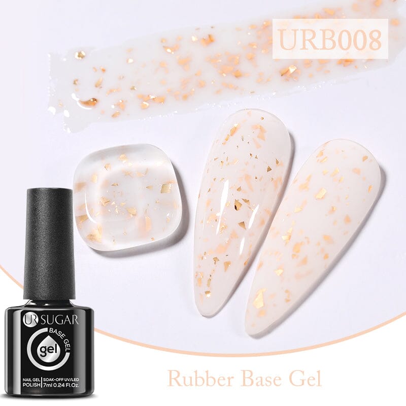 Gold Glitter Rubber Base Gel 7ml Clearance UR SUGAR URB008 