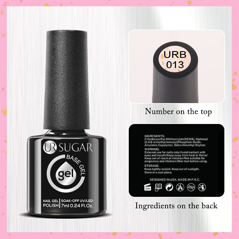 Gold Glitter Rubber Base Gel 7ml Clearance UR SUGAR 