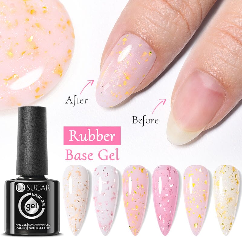 Gold Glitter Rubber Base Gel 7ml Clearance UR SUGAR 