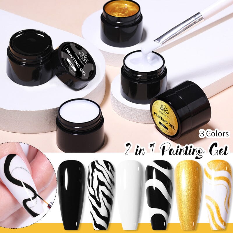 2 in 1 Painting Gel NP04 Gold 5ml Gel Nail Polish BORN PRETTY 