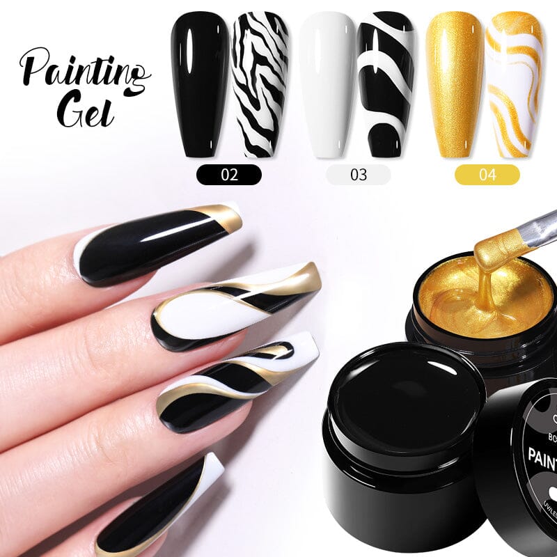 2 in 1 Painting Gel NP04 Gold 5ml Gel Nail Polish BORN PRETTY 