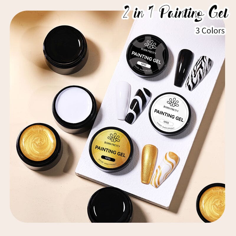 2 in 1 Painting Gel NP04 Gold 5ml Gel Nail Polish BORN PRETTY 
