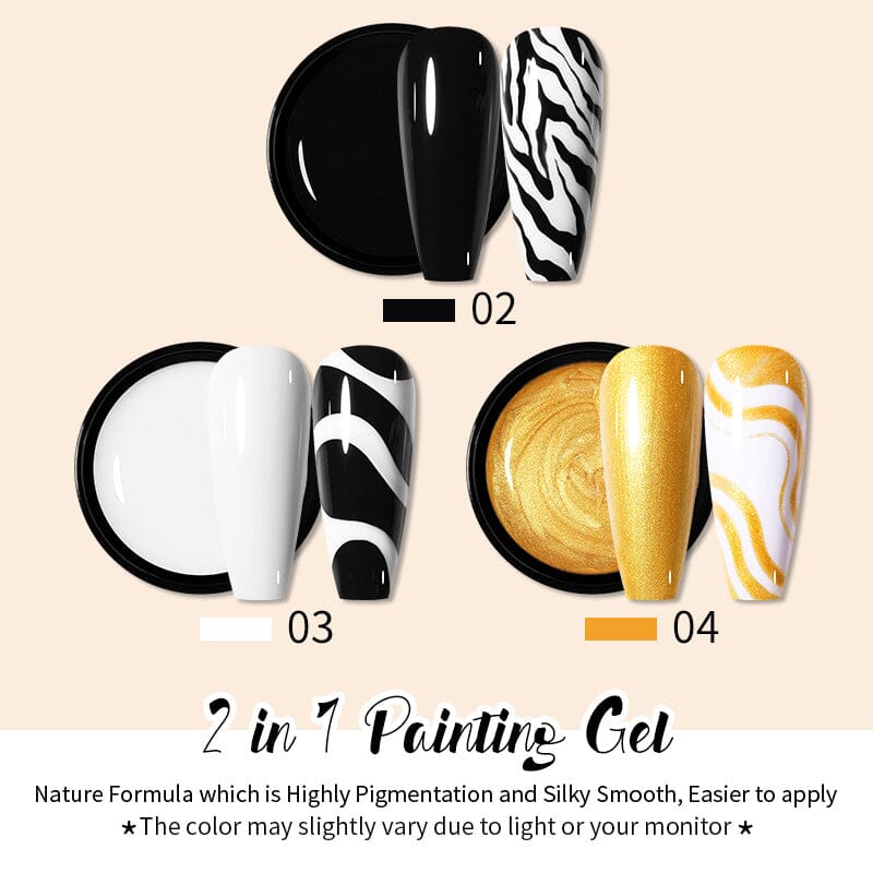 2 in 1 Painting Gel NP04 Gold 5ml Gel Nail Polish BORN PRETTY 