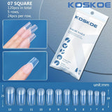 120pcs Full Cover Clear Matte Ultra-thin False Nail Tips Nail Tips KOSKOE 07 