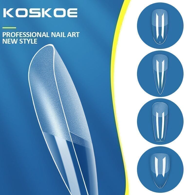 120pcs Almond Half Matte Clear False Nail Tips 15 Nail Tips KOSKOE 
