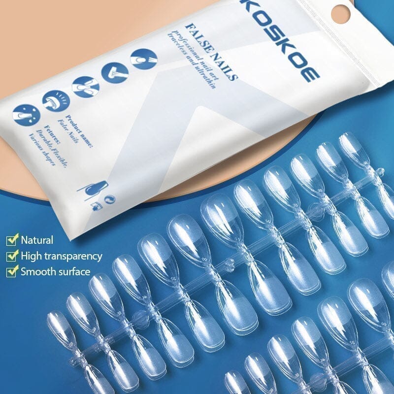 120pcs Full Cover Clear Matte Ultra-thin False Nail Tips Nail Tips KOSKOE 