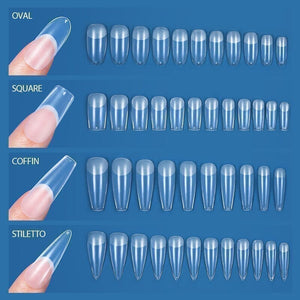 120pcs Full Cover Clear Matte Ultra-thin False Nail Tips Nail Tips KOSKOE 