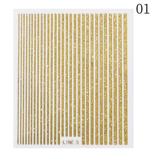 Glitter Line 3D Nail Sticker Clearance No Brand 01 