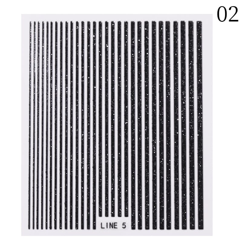 Glitter Line 3D Nail Sticker Clearance No Brand 