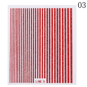 Glitter Line 3D Nail Sticker Clearance No Brand 