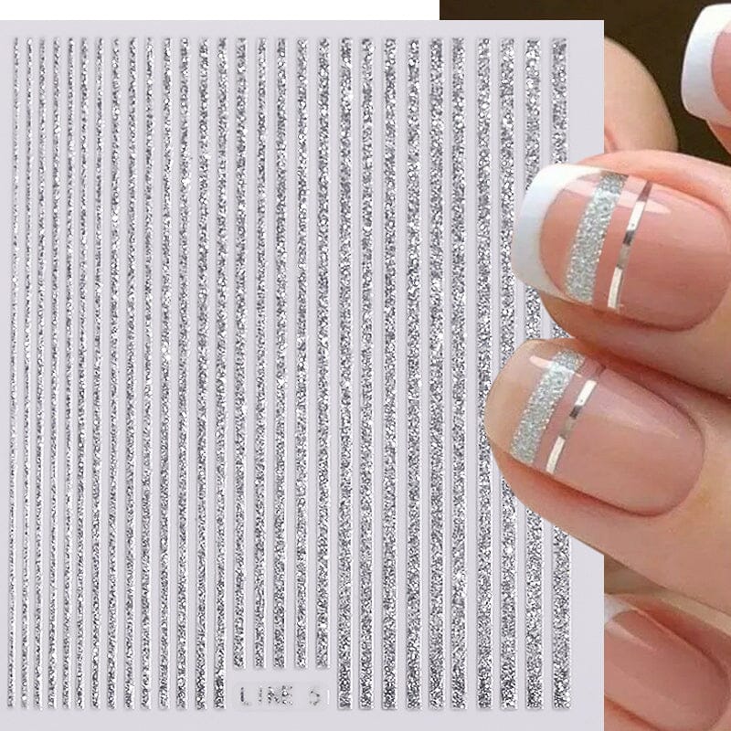 Glitter Line 3D Nail Sticker Clearance No Brand 