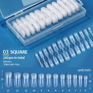 240pcs Square Semi-Matte False Nail Tips Nail Tips KOSKOE 