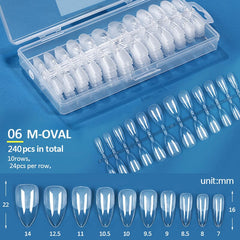 240pcs M-Oval Semi-Matte False Nail Tips Nail Tips KOSKOE 