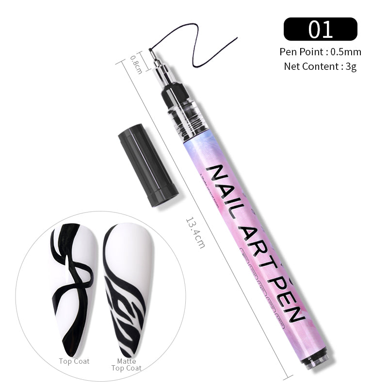 Black Nail Art Drawing Pen