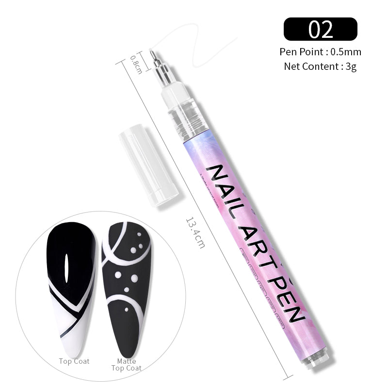 White Nail Art Drawing Pen