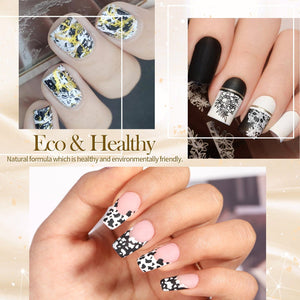 [US ONLY] 2 Bottles Black White Nail Stamping Polish 10ml Nail Polish BORN PRETTY 