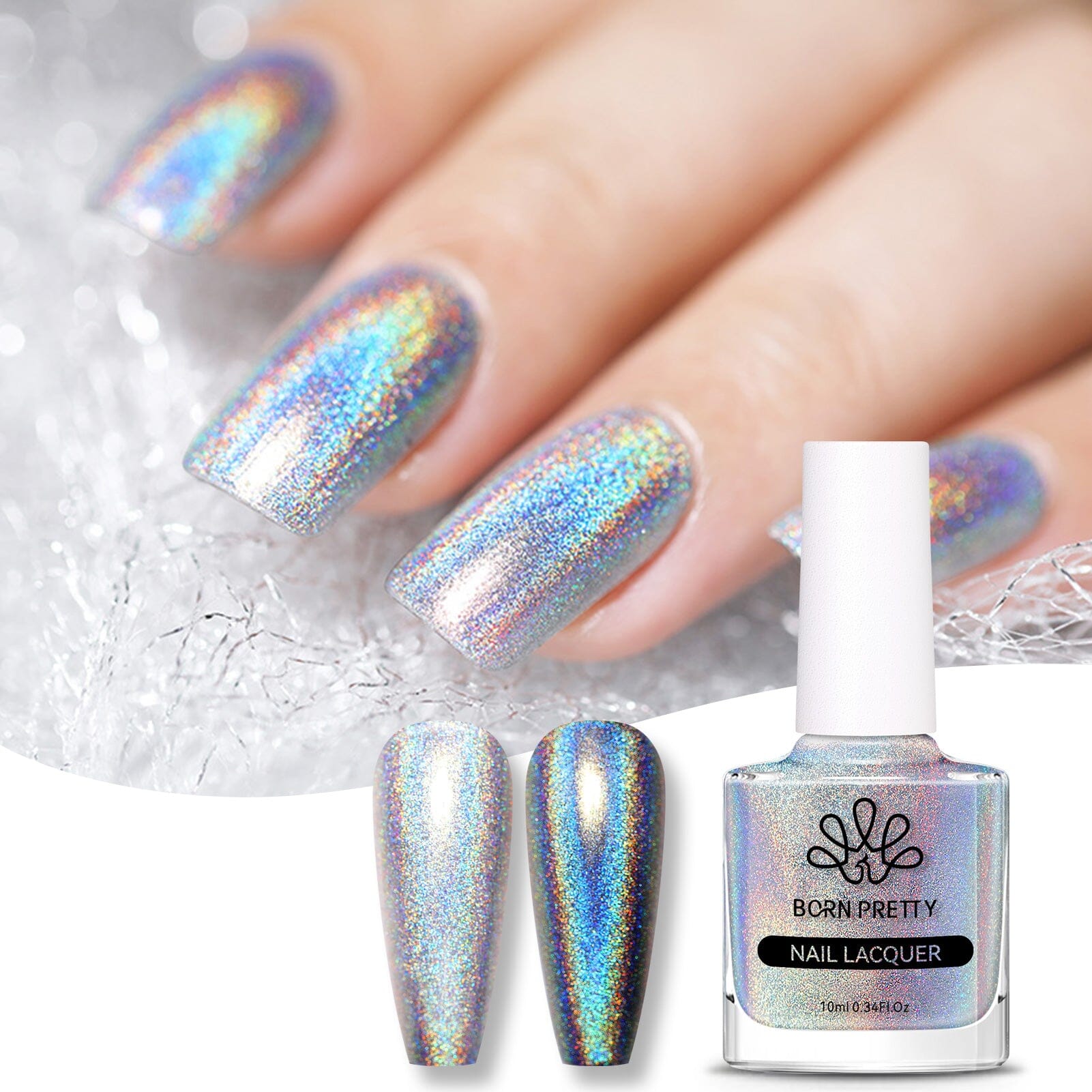 Silver Iridescent Nail Polish 10ml Nail Polish BORN PRETTY 