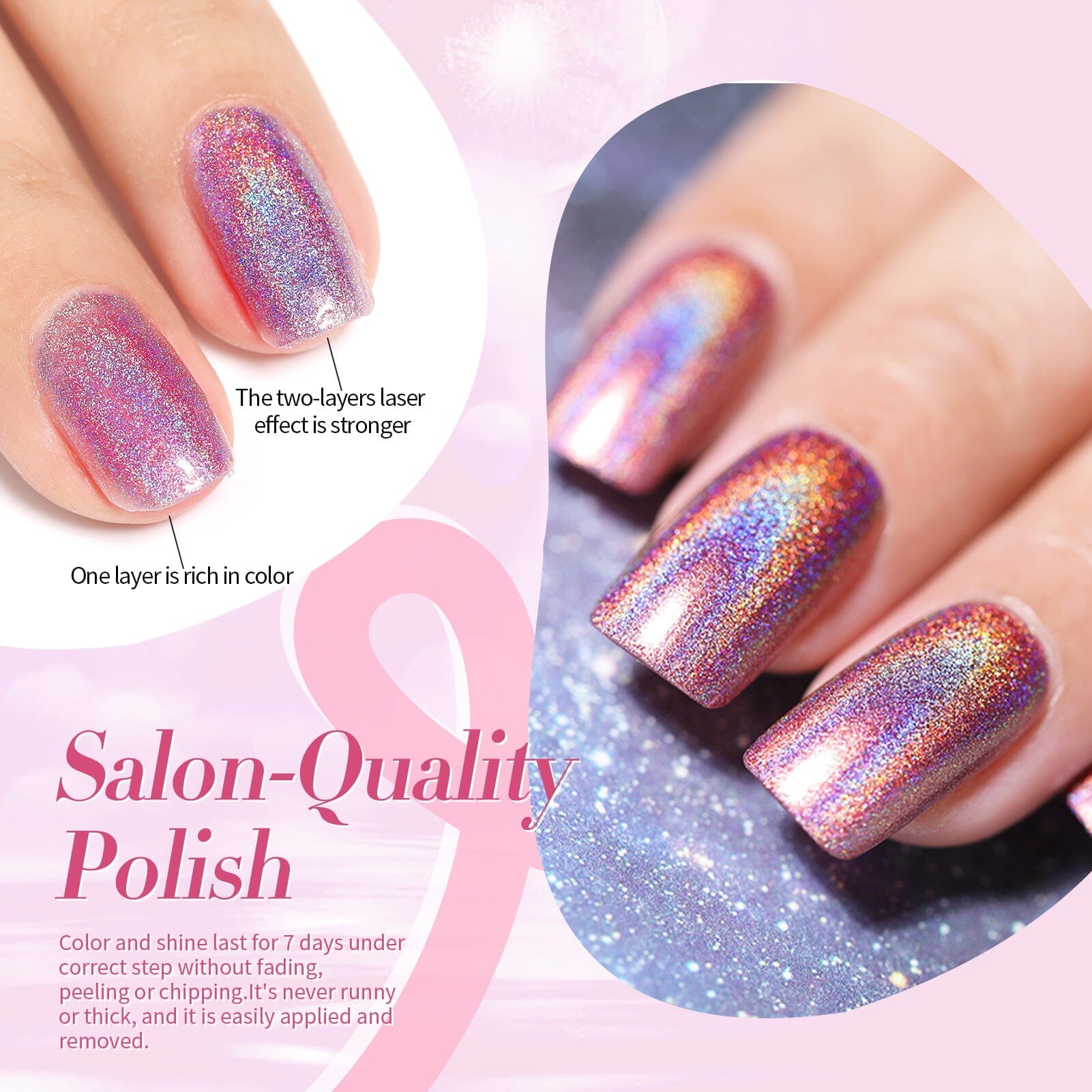 Pink Iridescent Nail Polish 10ml Nail Polish BORN PRETTY 