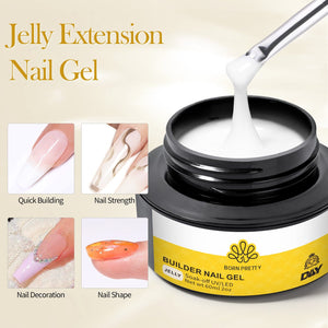 [US ONLY] 4pcs Extension Nail Kit Jelly White 60ml Gel Nail Polish BORN PRETTY 