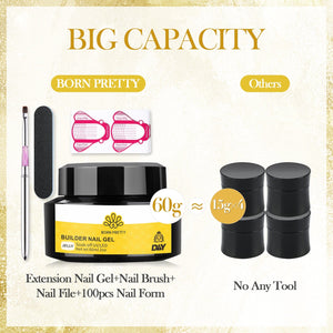 [US ONLY] 4pcs Extension Nail Kit Jelly White 60ml Gel Nail Polish BORN PRETTY 