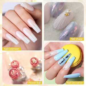 [US ONLY] 4pcs Extension Nail Kit Jelly White 60ml Gel Nail Polish BORN PRETTY 