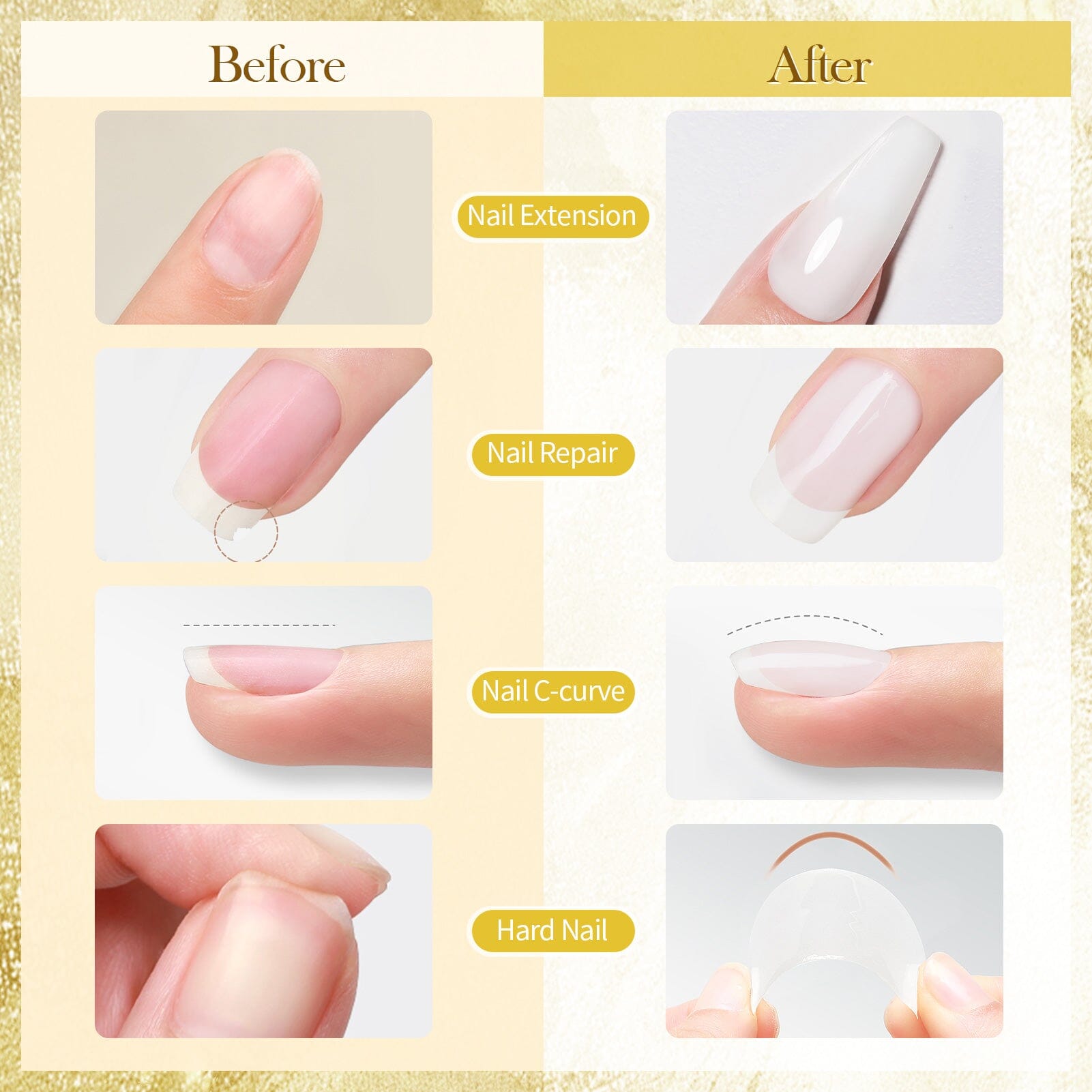 [US ONLY] 4pcs Extension Nail Kit Jelly White 60ml Gel Nail Polish BORN PRETTY 