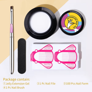 [US ONLY] 4pcs Extension Nail Kit Jelly White 60ml Gel Nail Polish BORN PRETTY 