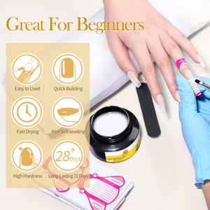 [US ONLY] 4pcs Extension Nail Kit Jelly White 60ml Gel Nail Polish BORN PRETTY 