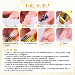 [US ONLY] 4pcs Extension Nail Kit Jelly White 60ml Gel Nail Polish BORN PRETTY 