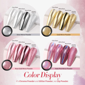 [US ONLY] 4 Boxes Metallic Chrome Nail Powder Nail Powder BORN PRETTY 